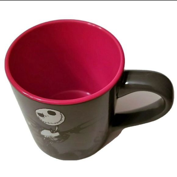 NEW Nightmare Before Christmas Coffee Mug Jack Skellington Black Red - Picture 2 of 2